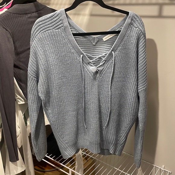 Sky Blue Knit Sweater - Picture 1 of 4